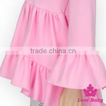 48BQA081-3Yiwu Lovebaby Cotton&silk Milk Wholesale Animal Print Pant Long Sleeve Light Pink Casual Dress Newborn Baby Clothing photo-3