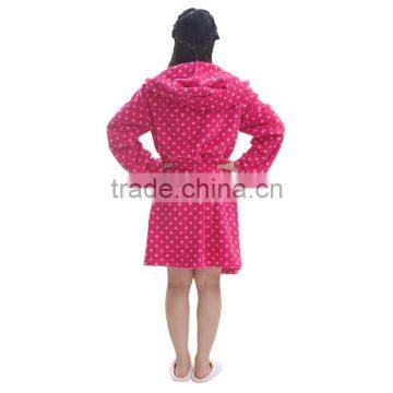Women Hooded Print Floor Length Bath Robe photo-2