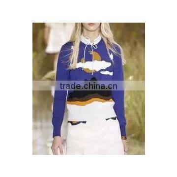 EY0877S Women Pullover Sweater Knitted Sweater Women Floral Print Sweater photo-2