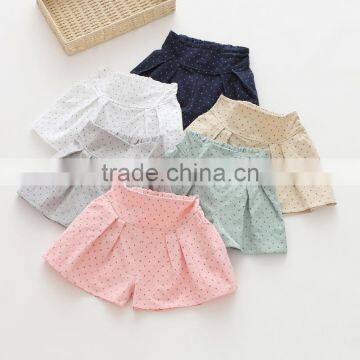 Wholesale summer pure color printing girls casual shorts kids