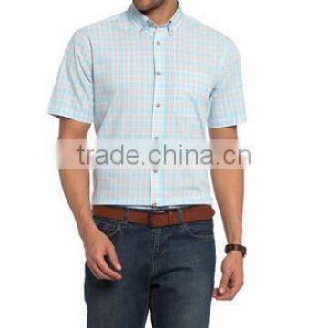 Summer check Buttoned Regular Short Sleeve Shirt