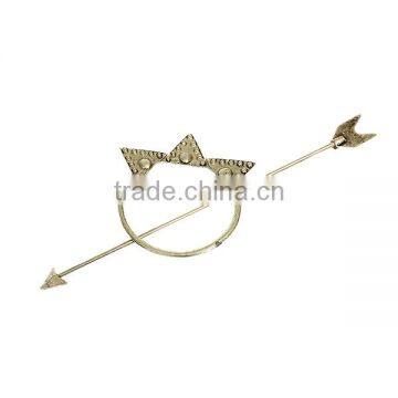 Zinc Based Alloy Antique Bronze Circle Ring Triangle Arrow Wedding Hairpins photo-2