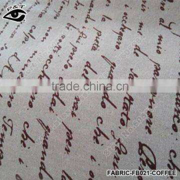 Linen Fabric Vintage Letter Printed Fabric For Household Home Textiles photo-6