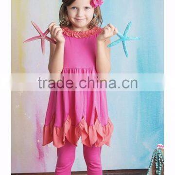 2017 Adorable Organic Cotton Baby Rompers Wholesale Baby Blue Solid Color Ruffle Clothes photo-4