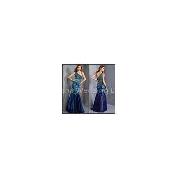 Vintage Mermaid Tulle One Shoulder Party Dresses Ladies Evening Maxi Dresses