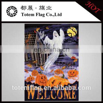 Halloween Manor Welcome House Flag