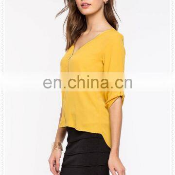 New Style Rounded Back Hem Women Daily Smart Casual Wear Blouse photo-5