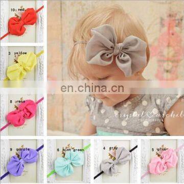 Chiffon bows with fine elastic hair band girls hair Europe neonatal Headband