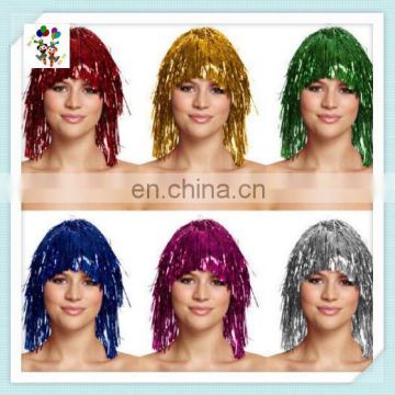 Cheap Colorful Carnival Party Unisex Short Tinsel Wigs HPC-0024