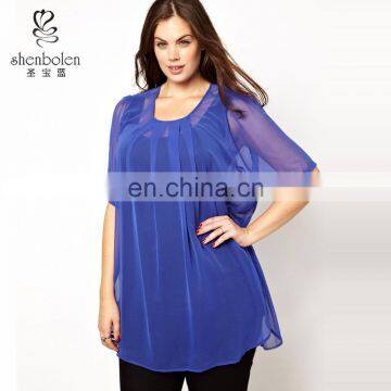 M3176 plus size clothing hot sales classical trend all-match Women Fat sizes top