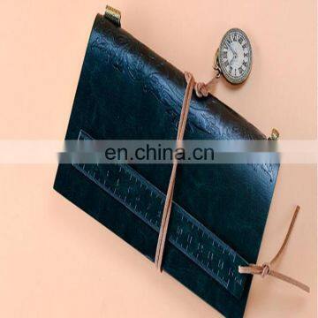 customized art paper personalized notebook/ fashion design vintage notebook printing with rule and elastic band