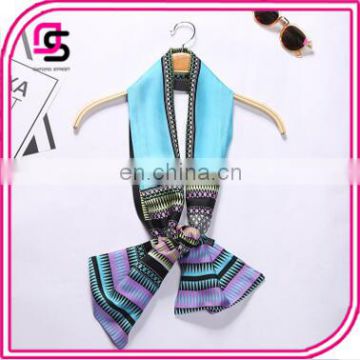 Spring and Autumn Long Towel American Fashion All-match Satin Double Printing Scarf