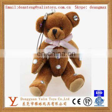 Mini plush stuffed animal toys cute fuzzy teddy bear keychain