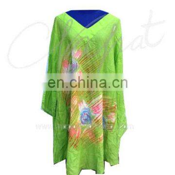 100% Thai Cotton Wholesale Fashion Summer Clothes Dress V Shirt, Green Color Dress.
