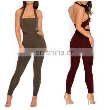 Mika72189 Halter Neck Night Club Jumpsuit Ladies Sexy Backless Jumpsuit Romper Summer Strapless Skinny Bodycon Jumpsuit