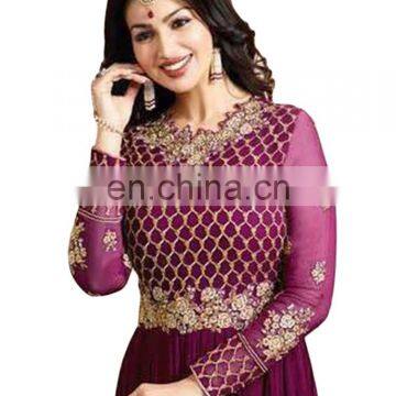 Stylish Party Wear Anarkali Suits Semi Stitched Suits Dress Material 2017 photo-4