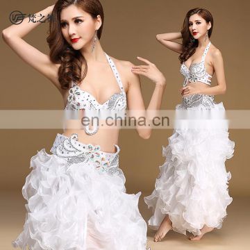 New arrival ariental performance 3 pcs suit beaded belly dance costumes