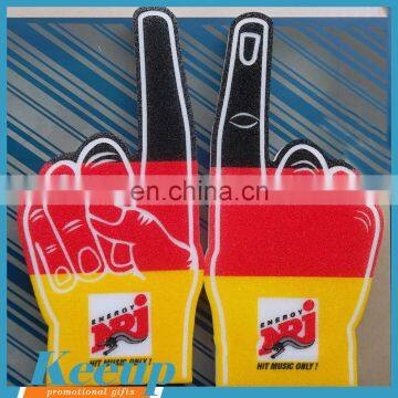 Customer LOGO Printed Promotion Foam Hand Cheering Mitt with Middle Finger