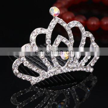 Trendy Children Alloy Crown Combs Rhinestone Tiara photo-3