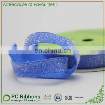 7/8 silver glitter wired velvet ribbon