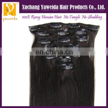 Wholesale - 100% Indian Human Hair Straight Clip In Extension 20inch Black Remy Cheap Good