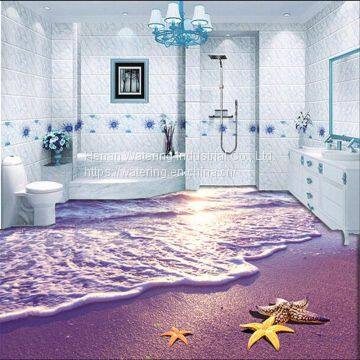 Bedroom bathroom 3D floor clear epoxy floor paint