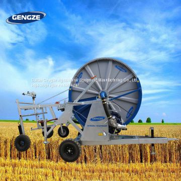 Agricultural mobile hose reel irrigation sprinkler system tractor operated for sale