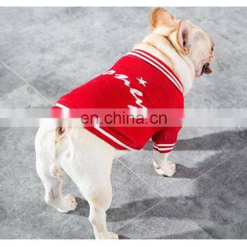 Pet Fat Dog Jacket Bulldog Puppy Clothes Knit Sweater Overcoat With Letter photo-6