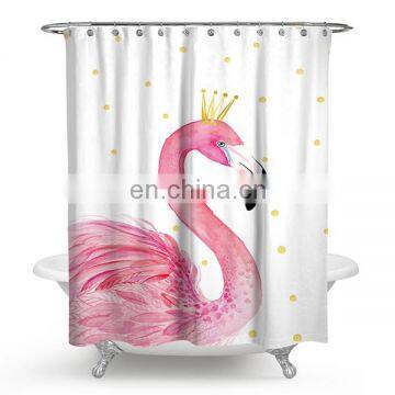 Beautiful Bird Polyester Digital Print unicorn shower curtain with wholesale price