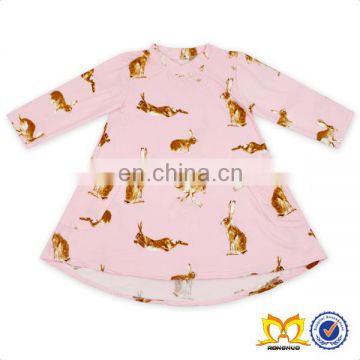 Cute Bunnie One Piece Dress Ready Made Kids Dress Children Frock Model photo-2