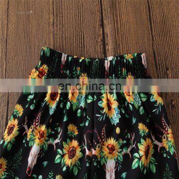 Baby Infant Clothing Set Kids Summer Clothes Deer Cow Ruffles Tops T-shirt Sunflower Tassel Shorts Toddler Outfit photo-5