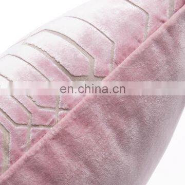 Wholesale High Quality Pink Geometric Cut Velvet Cushion Cover Pillow Cases photo-5
