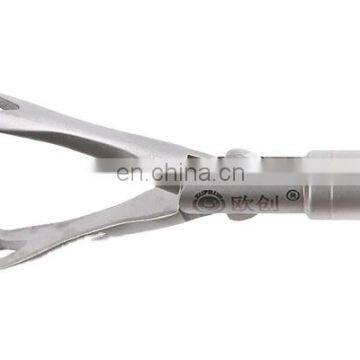 Geyi Autoclavable Laparoscopic Instruments 10mm Reverse Teeth Forceps With Stainless Steel Handle photo-7