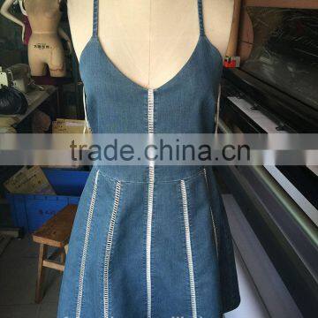 ladies brace denim casual dress