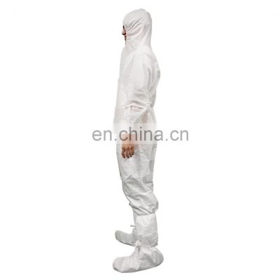 Level 3 sterile insulating white disposable protective coverall hazmat suit ppe with non woven for hospital use