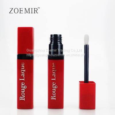 2021 Red lipgloss tube Square Custom logo private printing lip gloss packaging