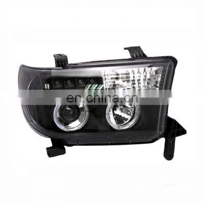 LED Angel Eyes Black Head Lamp ForToyota Tundra 2007-2013