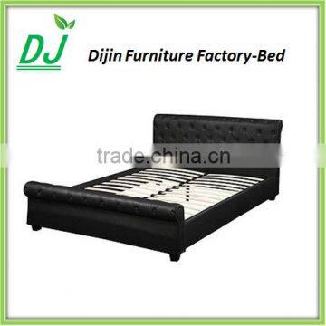 Moden Style Bedroom Furniture And Luxury Black Genuine Leather Bed