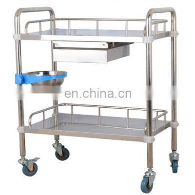 Hot selling  stainless steel material medical medicine trolley for clinic and hospital