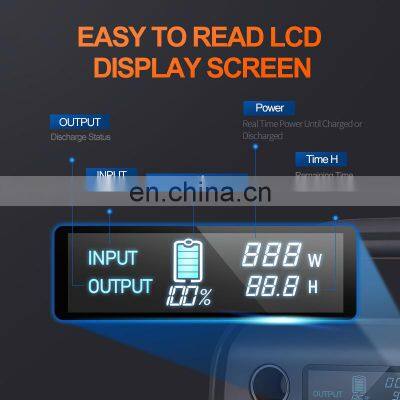 High Lithium Battery 500W LCD Display AC110V 220V 518Wh Li Ion Usb Outdoor Portable Charger Power Station for Electronics photo-4