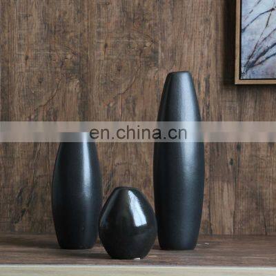 black matte Tall Flower Ceramic Large Floor Vases Sale Home Deco