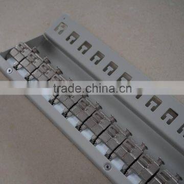 Short Delivery 24 Ports Loaded Network Patch Panel FTP Keystone With Back Bar