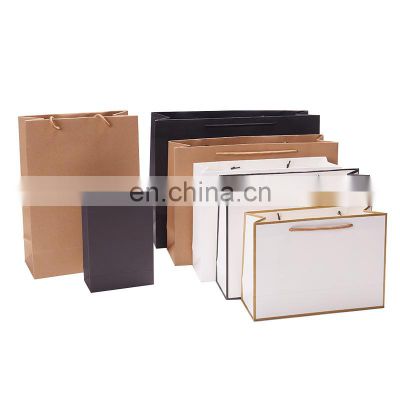 Wholesale new design custom logo printing shopping brown kraft paper bag with handle