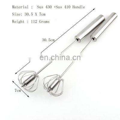 Custom Mini Rotary Stainless Steel Rotating Egg Whisk