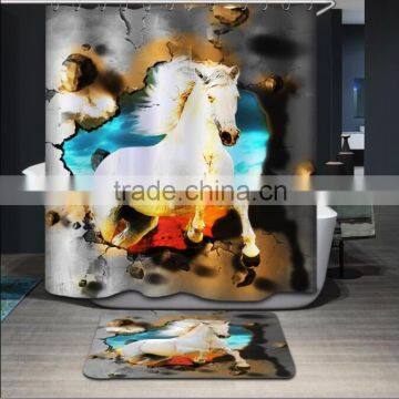 Polyester Digital Printed Shower Curtain Luxury Colorful Shower Curtains photo-3