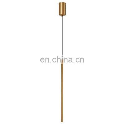 Modern Long Line Pendant Lights Bedroom Bedside Bar Restaurant copper Lamp Luxury Single Head Hanging Light