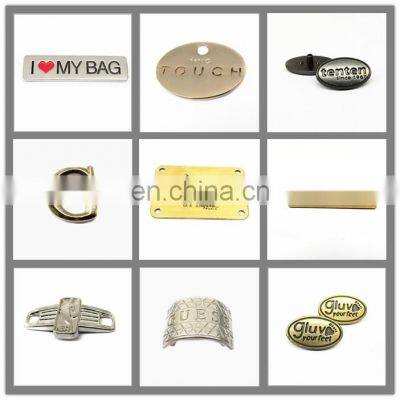 Custom Handbag Hardware Environmental Eco-friendly Brand Name Engraved Metal Logo Label for Bag Accessories photo-4