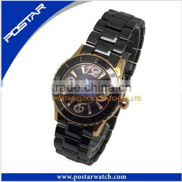 Black White Ceramic Strap Summer Watch With Round Sharp Case photo-5