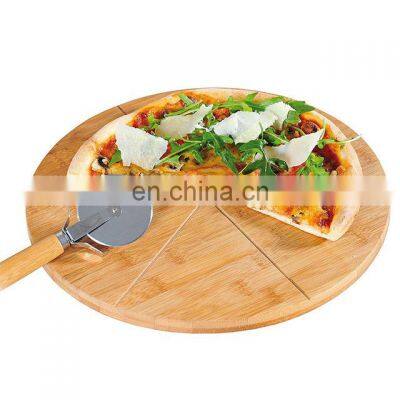 Simple Kitchen Household Multifunction Round Bamboo Cutting Pizza Board