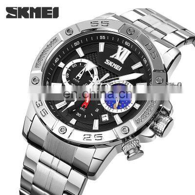 9235 Customization Logo Watch for Men Big Face Stainless Steel Heavy Strap Luxury Watch Waterproof Wristwatch Male
